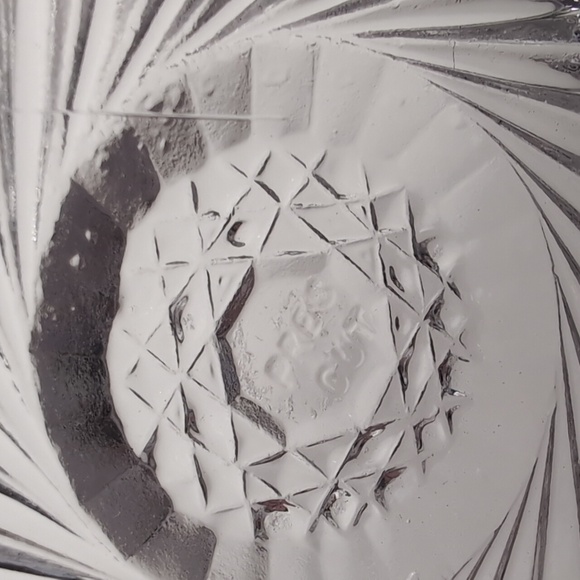 Antique / Vtg 1904-1927 McKee Prescut Aztec Covered Brilliant Glass Crystal Bowl - Picture 6 of 12